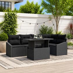 Stylish Modular Garden Sofa Set with Glass-Top Table