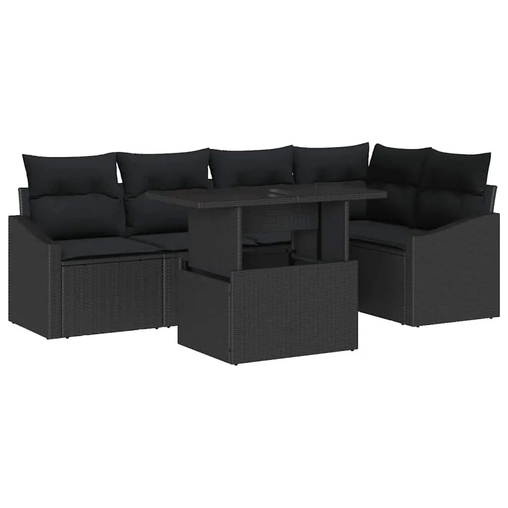 Modular Garden Sofa Set with Glass-Top Table