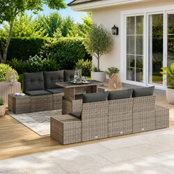 Durable 7-Piece Grey Garden Sofa Set for Outdoor Spaces