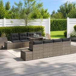 Stylish 9-Piece Modular Garden Sofa Set with Steel Frame