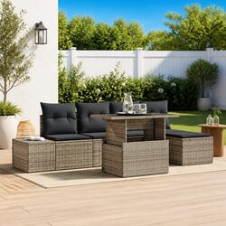 Premium 6-Piece Outdoor Garden Sofa Set with Storage
