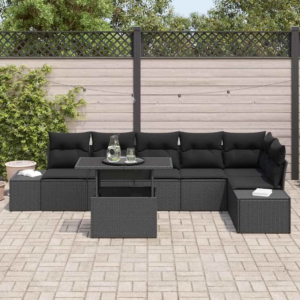 7-Piece Outdoor Modular Rattan Sofa Set with Storage