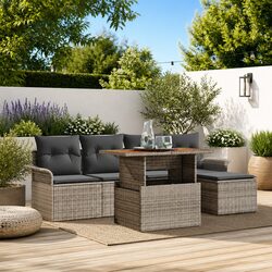 Grey Modular Outdoor Garden Sofa Set with Storage