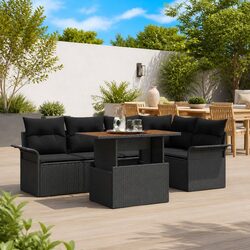 Stylish 6 Piece Modular Outdoor Sofa Set with Storage