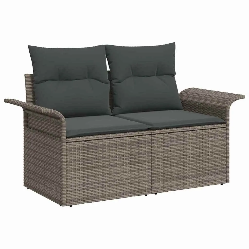 7-Piece Grey Poly Outdoor Sofa Set with Storage