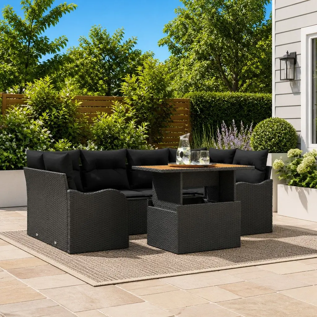 7-Piece Modular Outdoor Garden Sofa Set with Storage