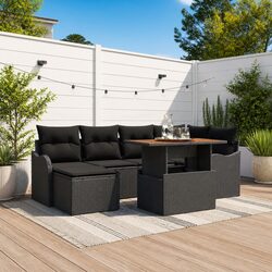 Durable 7-Piece Outdoor Garden Sofa Set with Storage