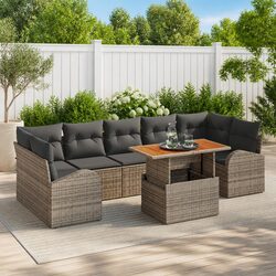 Premium 8-Piece Modular Garden Sofa Set in Grey