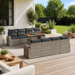 Premium Modular 9-Piece Garden Sofa Set in Grey