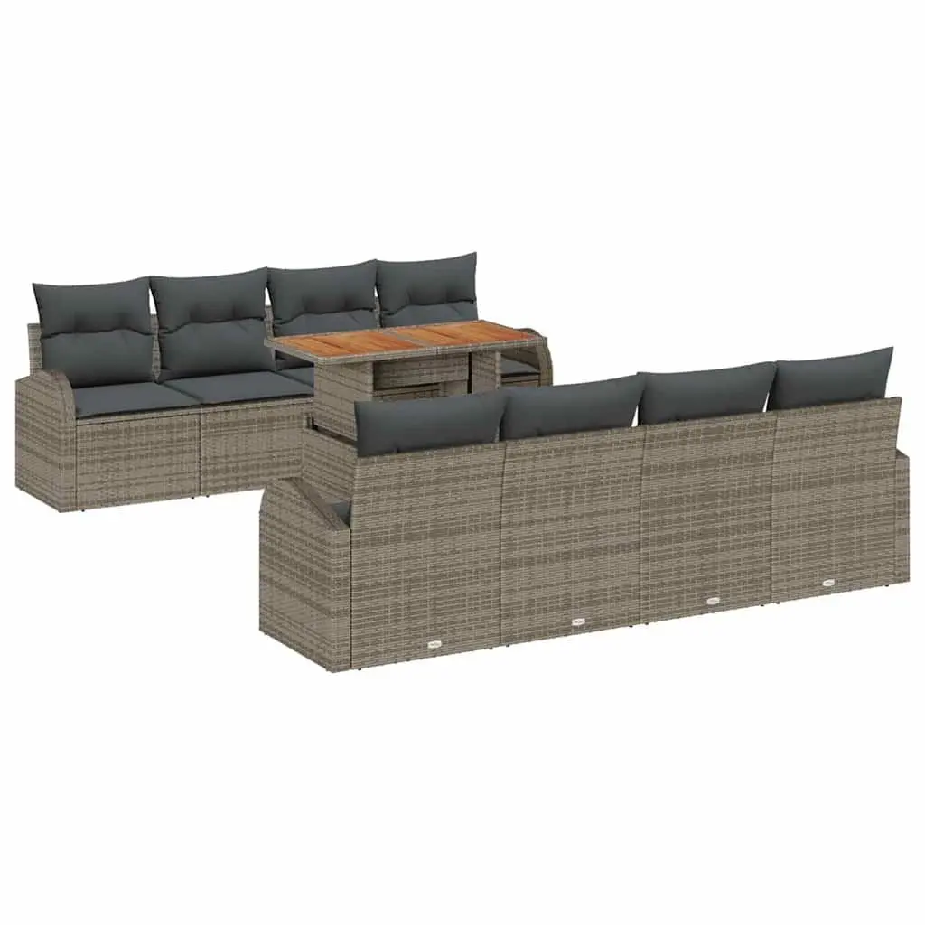 Modular 9-Piece Garden Sofa Set in Grey