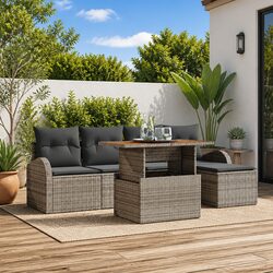 Premium 6 Piece Modular Garden Sofa Set with Storage