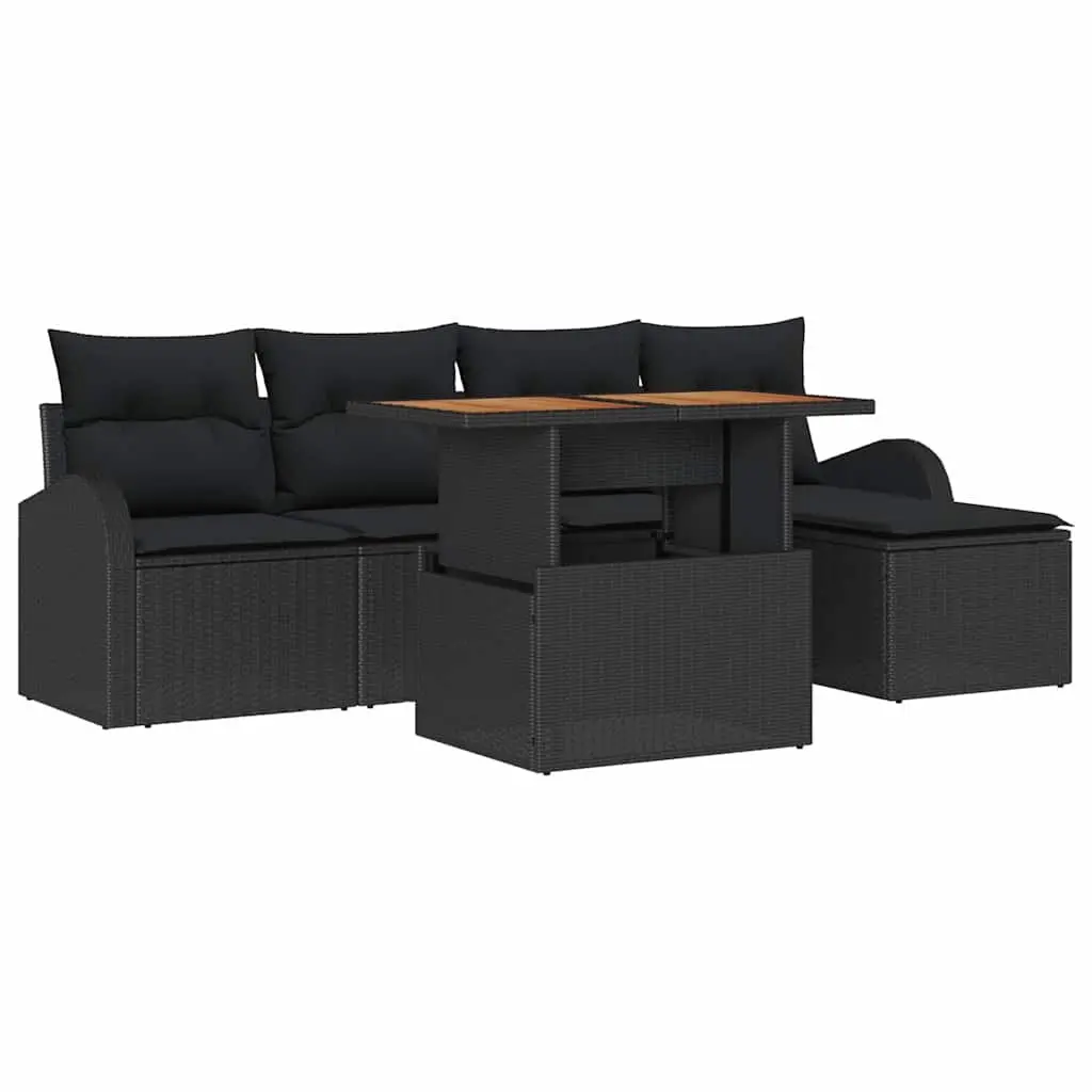 Modular Outdoor Garden Sofa Set in Black