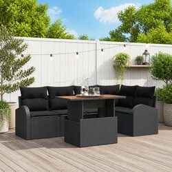 Durable 6-Piece Modular Rattan Garden Sofa Set