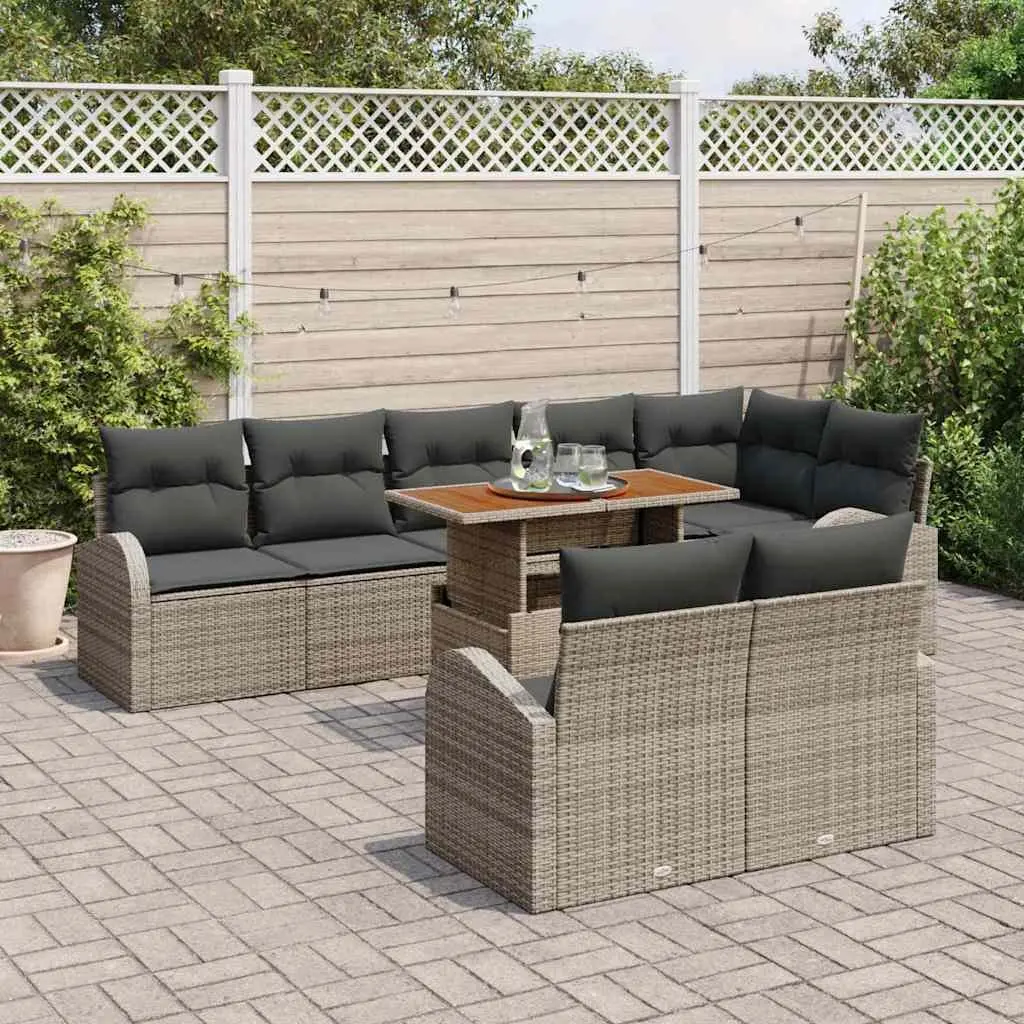 9 Piece Modular Garden Sofa Set with Storage