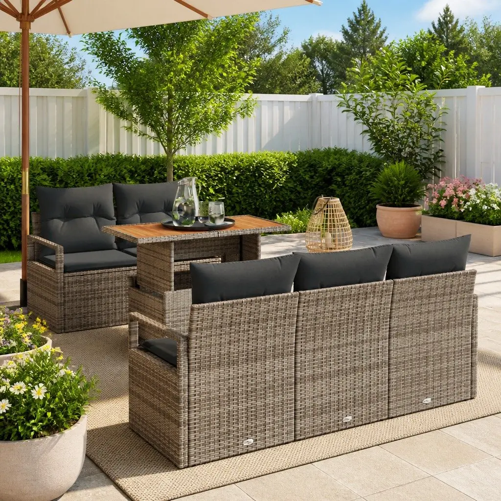 6-Piece Garden Sofa Set with Storage