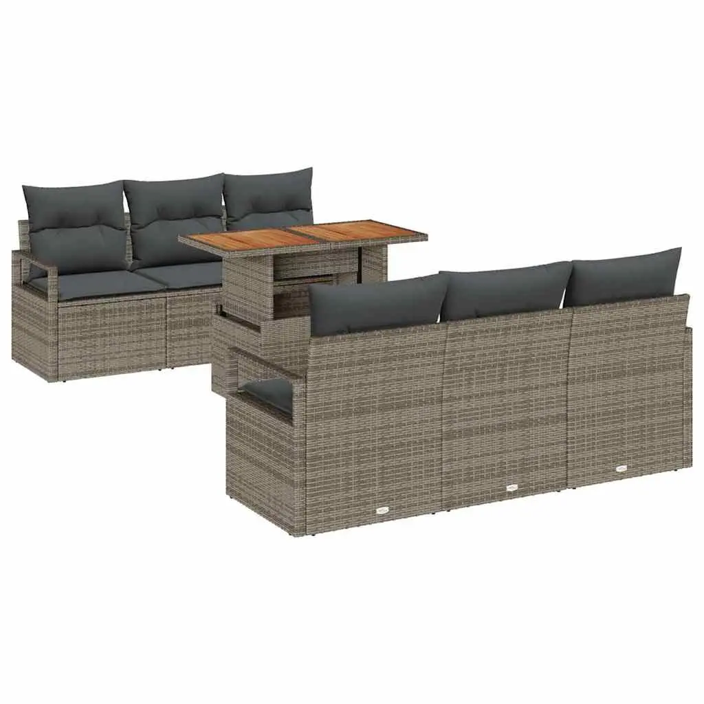 7-Piece Garden Sofa Set with Storage Modular Grey
