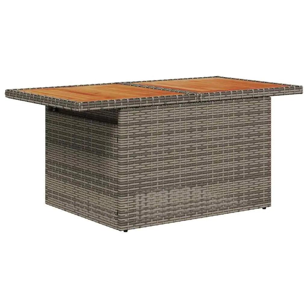 8-Piece Grey Poly Rattan Garden Sofa Set with Storage