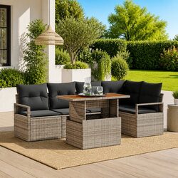 Premium 6-Piece Modular Garden Sofa Set with Storage
