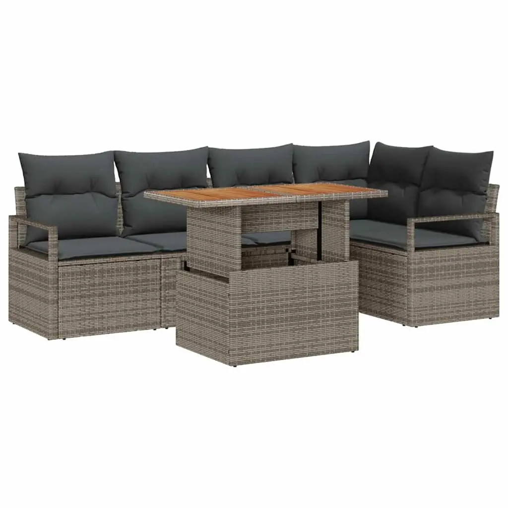 6-Piece Modular Garden Sofa Set with Storage