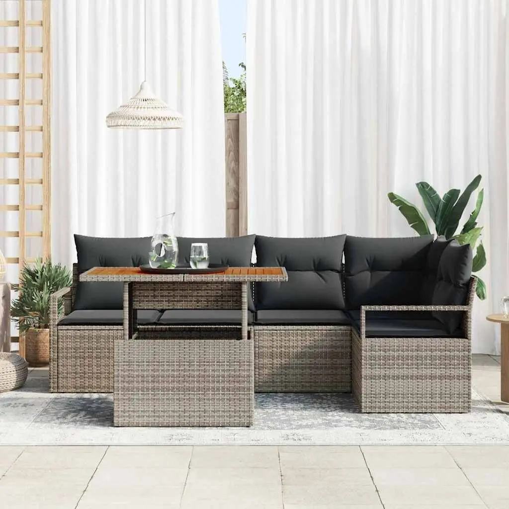 6-Piece Modular Garden Sofa Set with Storage