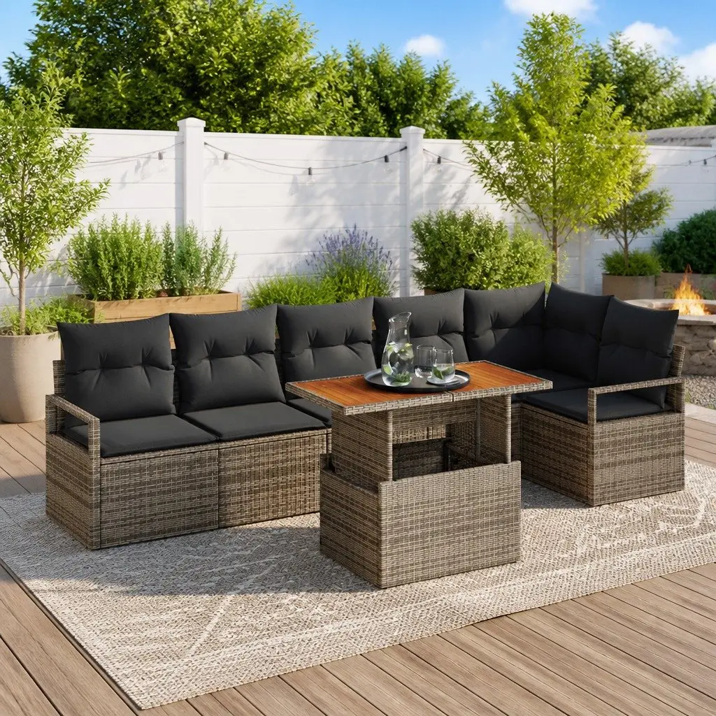 7 Piece Modular Outdoor Sofa Set with Storage
