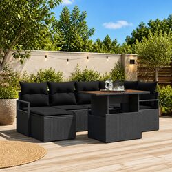 Sturdy 7-Piece Garden Sofa Set with Storage Compartments