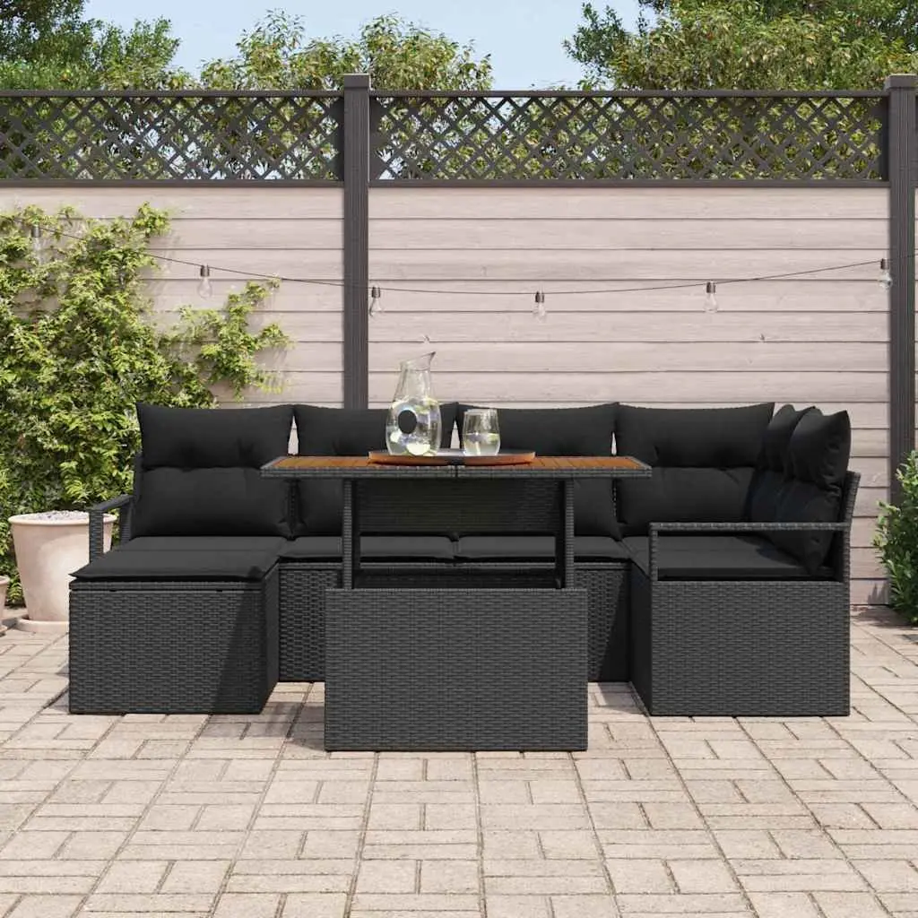 7-Piece Garden Sofa Set with Storage Compartments