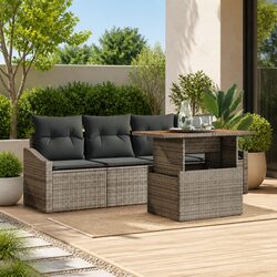 Premium 5 Piece Modular Garden Sofa Set in Grey
