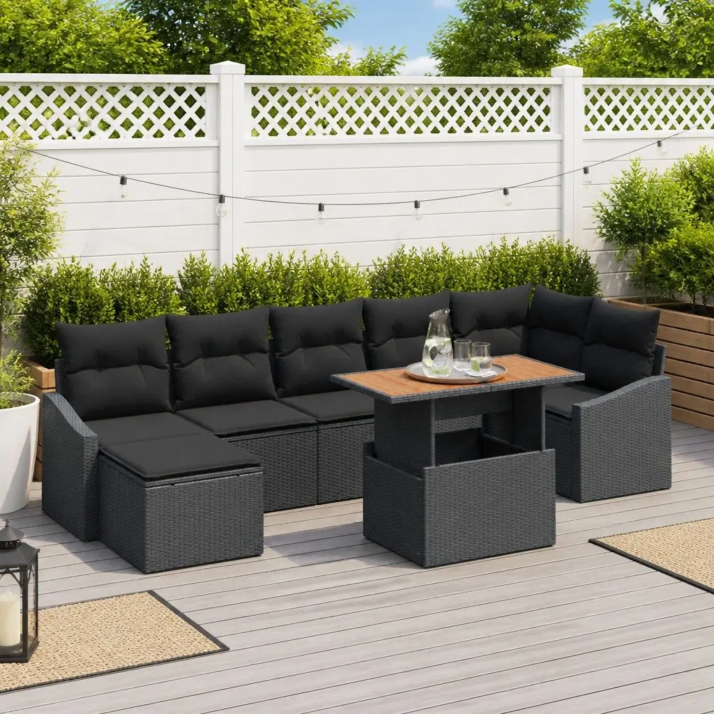 Modular 8 Piece Outdoor Garden Sofa Set with Storage