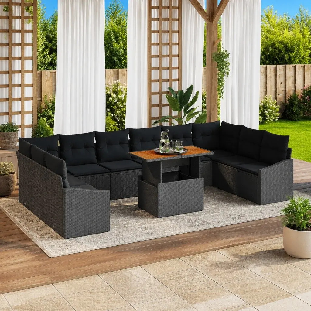 Modular 11-Piece Outdoor Sofa Set with Storage