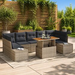 Premium 8-Piece Modular Garden Sofa Set in Grey