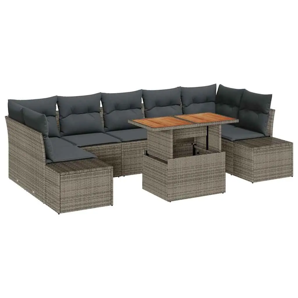 8-Piece Modular Garden Sofa Set in Grey