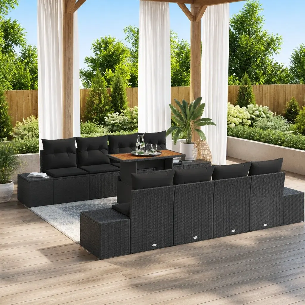 9 Piece Modular Outdoor Garden Sofa Set