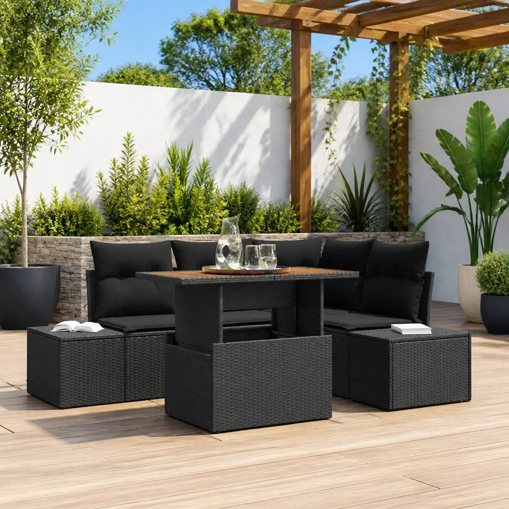 5-Piece Outdoor Modular Rattan Sofa Set