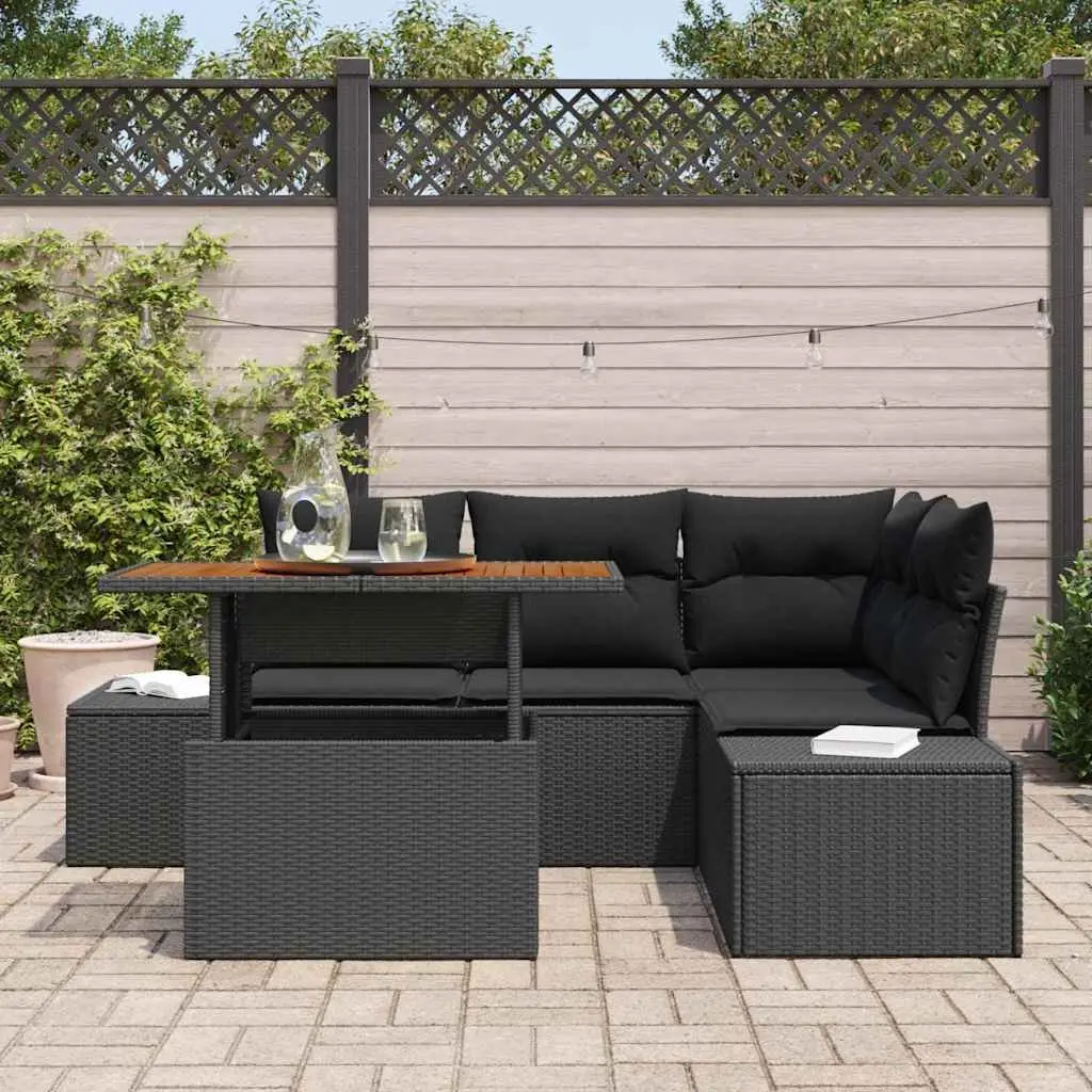 5-Piece Outdoor Modular Rattan Sofa Set