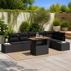 Modular 7-Piece Outdoor Garden Sofa Set with Storage