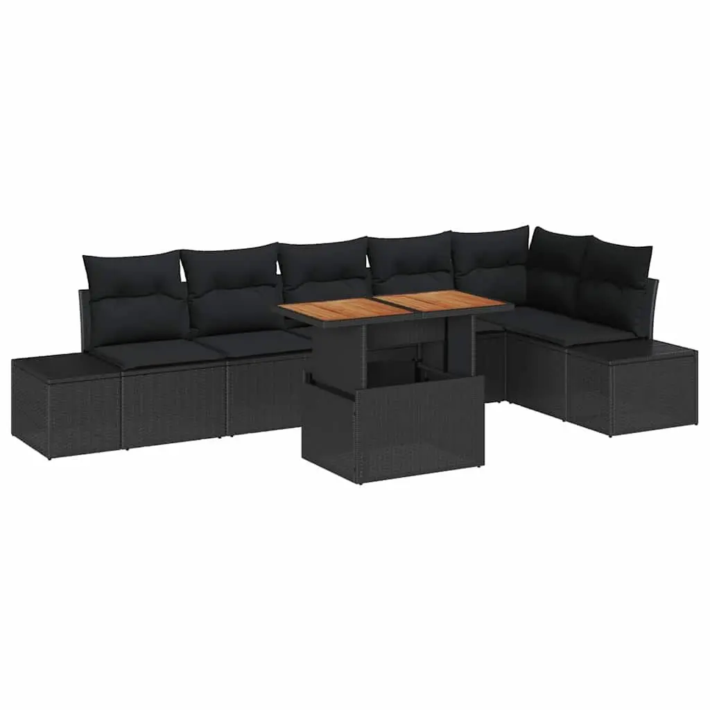 Modular 7-Piece Outdoor Garden Sofa Set with Storage