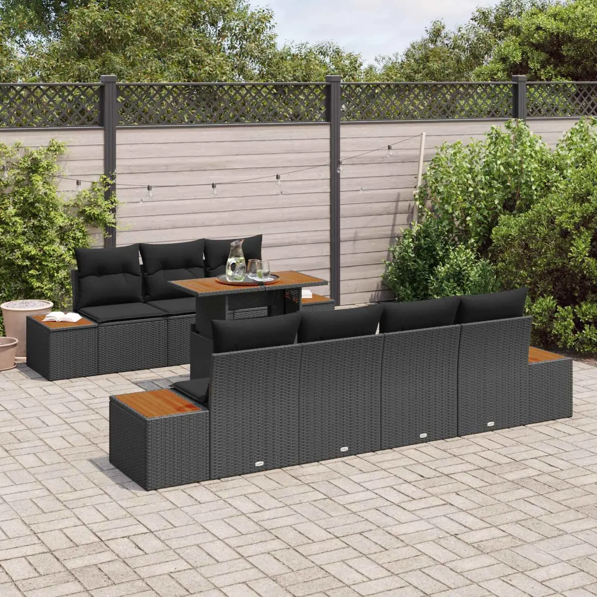 8-Piece Outdoor Garden Sofa Set with Storage