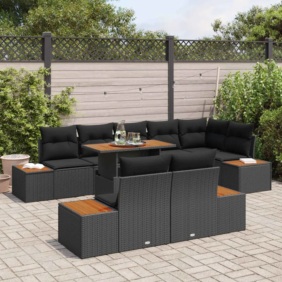 9 Piece Outdoor Garden Sofa Set with Storage