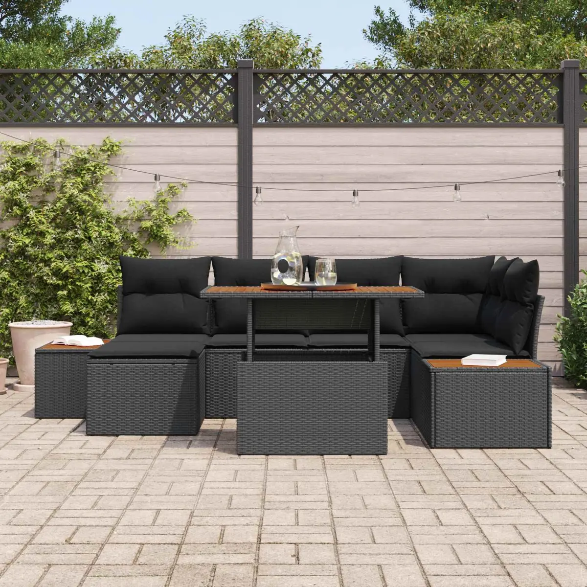 7-Piece Modular Garden Sofa Set for Outdoor Spaces