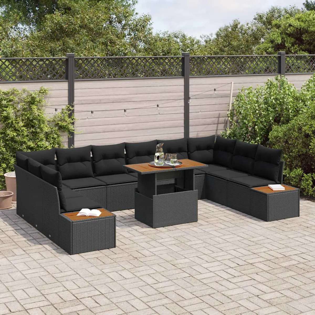 11 Piece Modular Outdoor Sofa Set with Storage