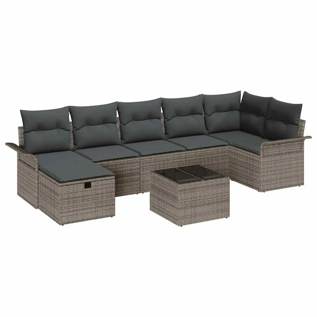 8-Piece Modular Garden Sofa Set in Grey