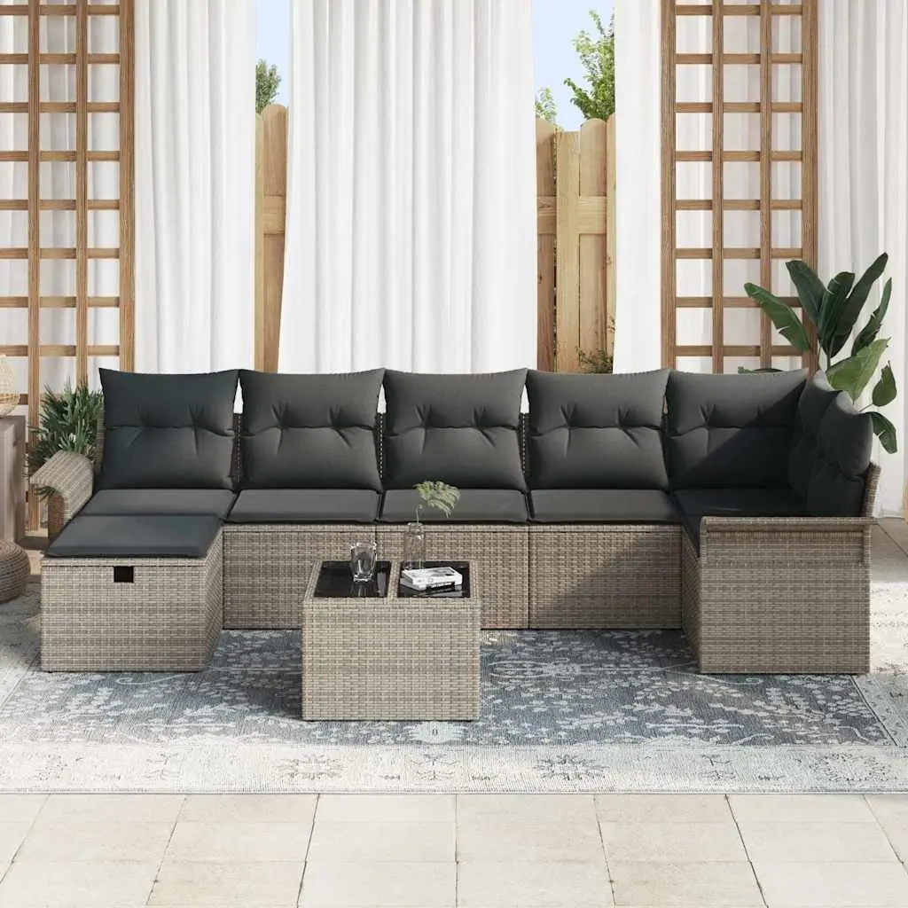 8-Piece Modular Garden Sofa Set in Grey