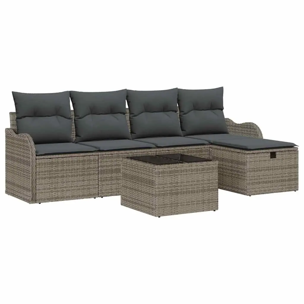 Grey Poly Rattan Modular Garden Sofa Set