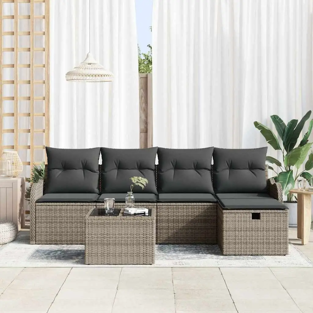 Grey Poly Rattan Modular Garden Sofa Set