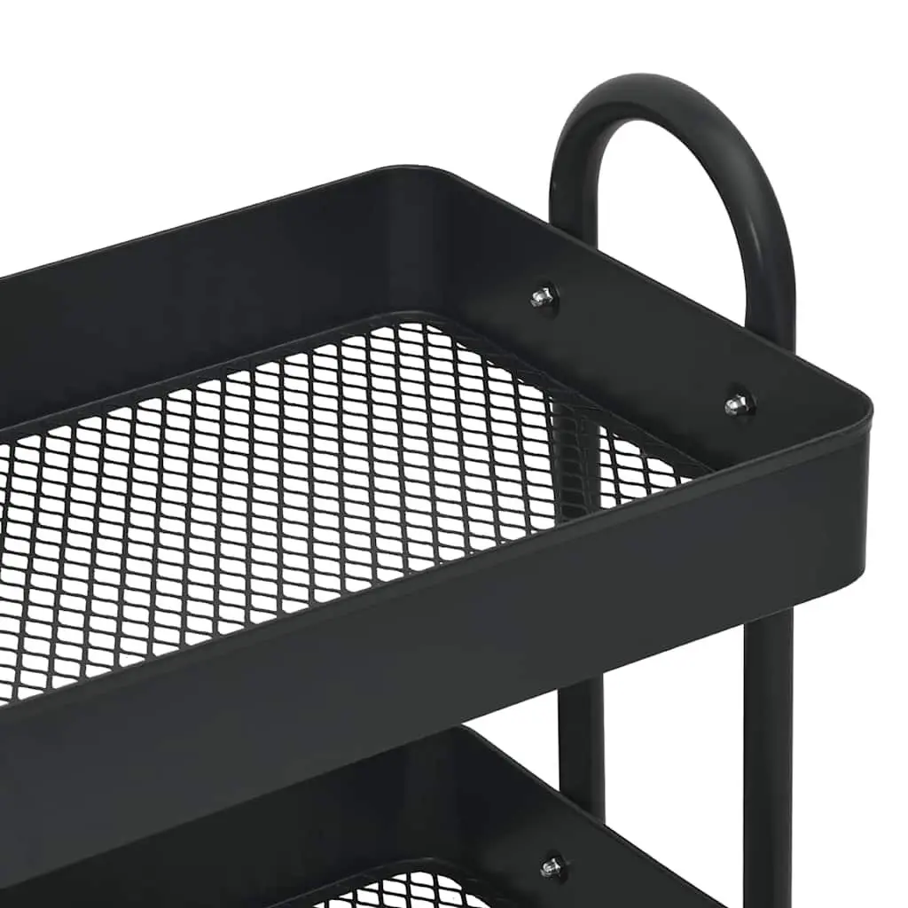 3-Tier Trolley Steel 43x34x79cm Black