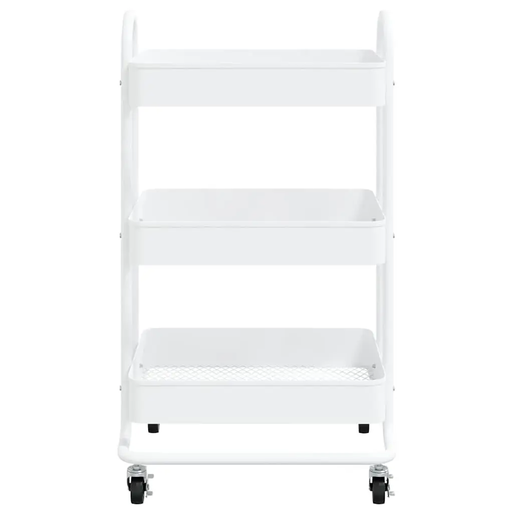 3-Tier Trolley Steel 43 x 34 x 79 cm White