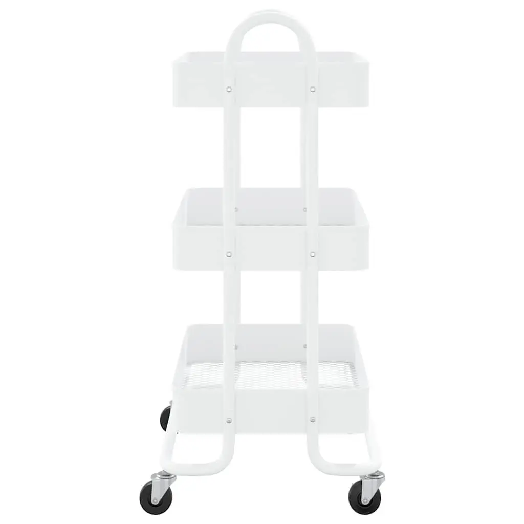 3-Tier Trolley Steel 43 x 34 x 79 cm White