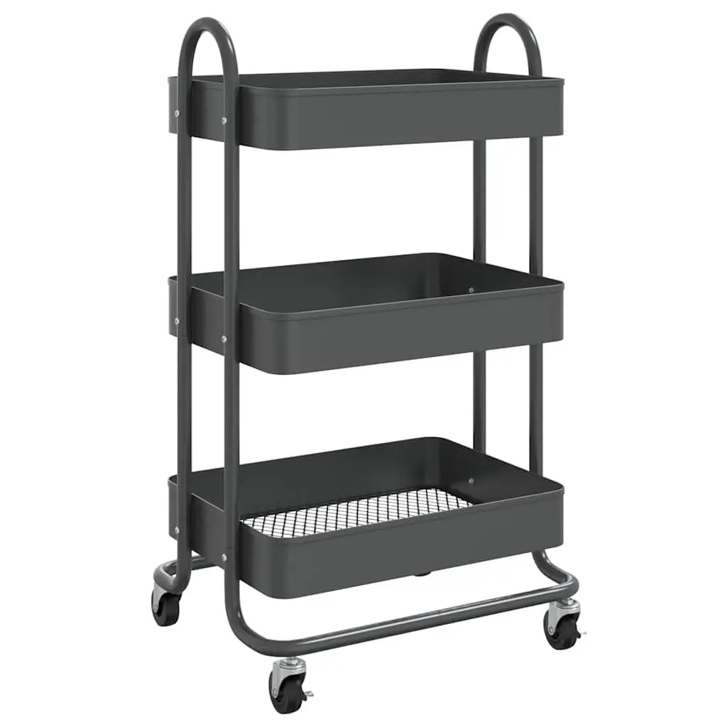 3-Tier Storage Trolley in Anthracite Steel