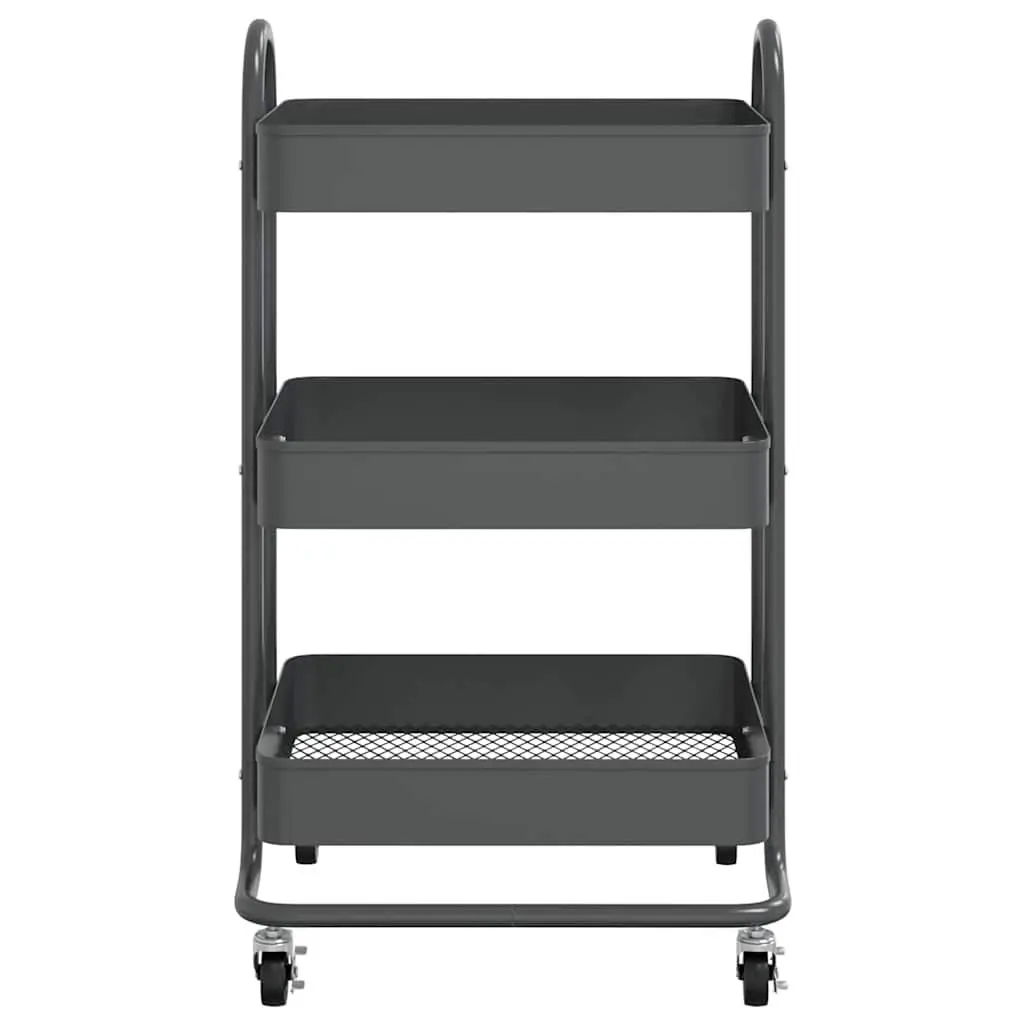 3-Tier Storage Trolley in Anthracite Steel